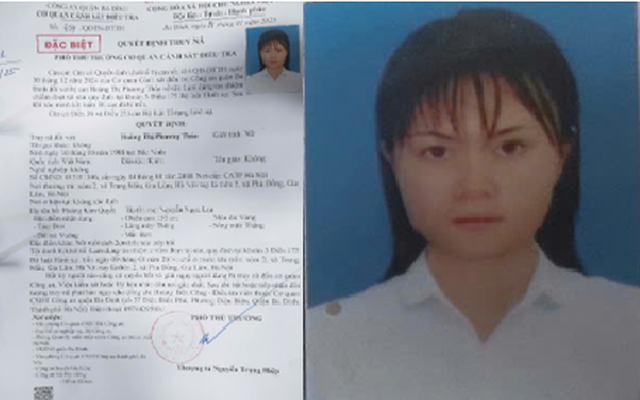 Truy nã đối tượng Hoàng Thị Phương Thảo