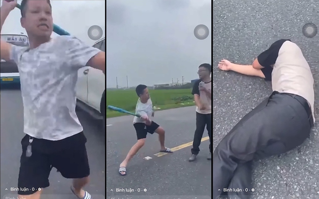 Điều tra tài xế côn đồ dùng gậy bóng chày đánh gục người đàn ông sau va chạm xe