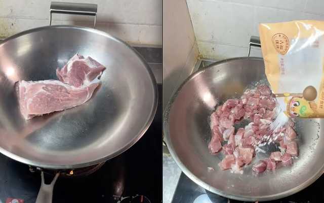 Cô gái không dùng dao vẫn thái thoăn thoắt miếng thịt "bự chảng", netizen không tin vào mắt khi nhìn thứ cô cầm trên tay