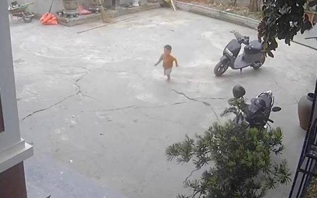 VIDEO: Bé trai gần 3 tuổi gọi người lớn cứu bạn rơi xuống ao