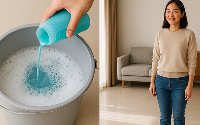 Tôi trộn nước lau sàn với nước xả vải và bất ngờ: Nhà sạch bóng, thơm dịu suốt 2 ngày