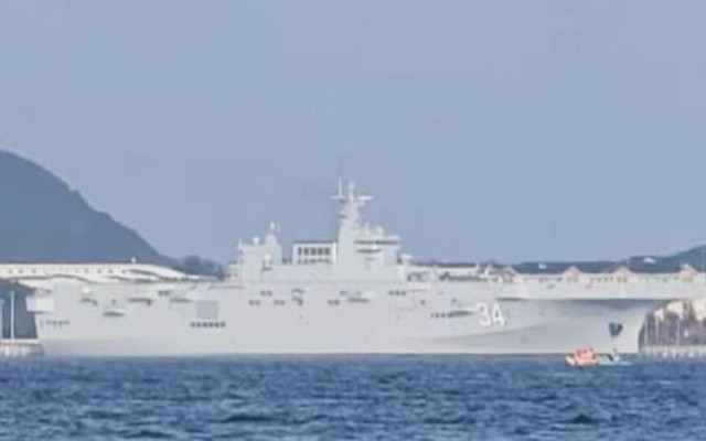 Xuất hiện hình ảnh mới nhất 'siêu tàu đổ bộ' Type 075 thứ tư của Trung Quốc