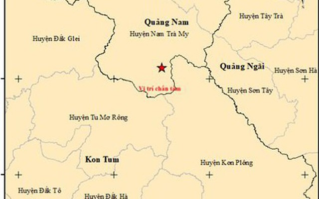 Xảy ra 13 trận động đất tại Quảng Nam và Kon Tum