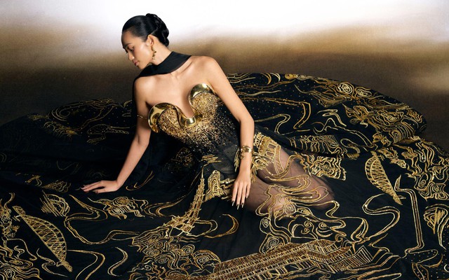 Á hậu Quỳnh Anh quyến rũ với thiết kế tôn vinh di sản Huế