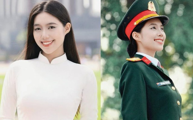 Nhan sắc trong trẻo của nữ thiếu uý 22 tuổi gây sốt tại Hoa hậu Việt Nam