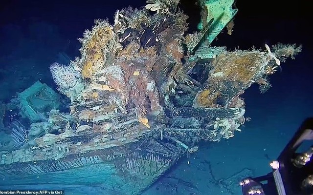 Hé lộ kho báu 17 tỷ USD từ xác tàu chìm sâu 600m ngoài khơi Colombia
