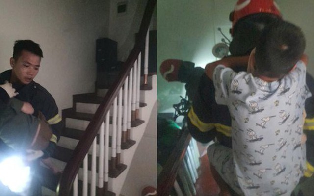 Cháy nhà 5 tầng lúc nửa đêm, cảnh sát đưa 5 trẻ em mắc kẹt thoát ra ngoài