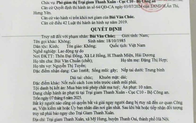 Hà Nội: Truy nã 2 phạm nhân vừa trốn khỏi Trại giam Thanh Xuân