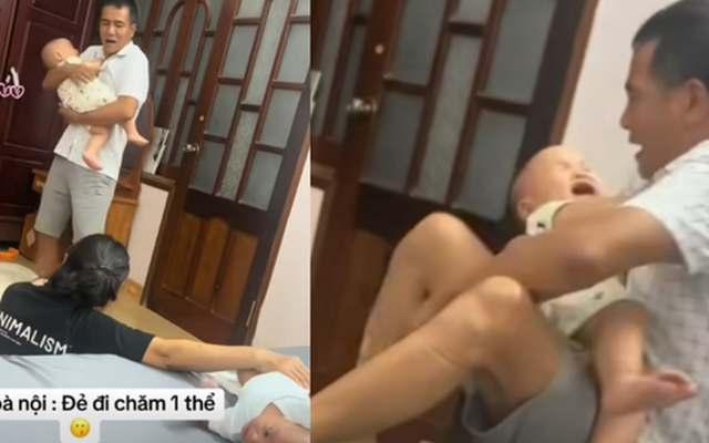 Clip: Ông bà nội bảo đẻ chăm 1 thể, 4 em bé thi nhau oe oe khiến dân tình "đau đầu online" theo