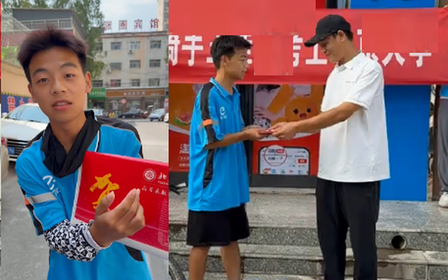 Nam sinh học giỏi thi ĐH xong đi làm shipper, vừa giao hàng xong thì nhận được giấy nhập học mà nghẹn ngào