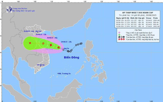 Bão số 6 có thể hình thành ngay đêm nay, hướng thẳng vào đất liền nước ta