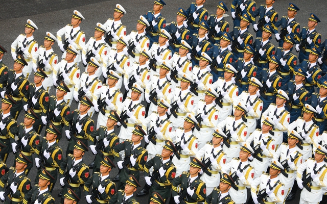 Hình ảnh đẹp tuyệt đối của khối diễu binh, diễu hành tại buổi Tổng duyệt A80