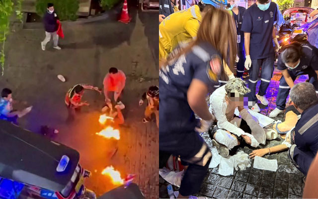 Cặp đôi bất ngờ bị tạt dung môi, thiêu sống ngay trước trung tâm thương mại khi đi du lịch tại Thái Lan