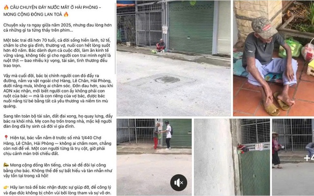 Thực hư câu chuyện cụ ông ở Hải Phòng phải sống ngoài vỉa hè vì bị vợ con đuổi