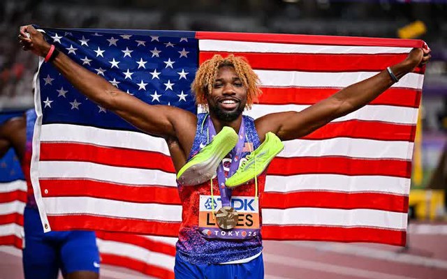 Noah Lyles cân bằng kỷ lục 4 lần vô địch thế giới ở cự ly 200m của Usain Bolt