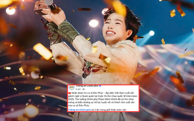 Thủ tướng Phạm Minh Chính gửi thư chúc mừng Đức Phúc sau chiến thắng rạng danh Việt Nam tại Intervision 2025