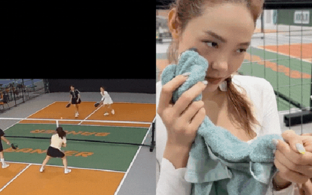 Cận cảnh sao nữ Vbiz bị đồng nghiệp vung vợt pickleball trúng mặt, phản ứng gây sốt!
