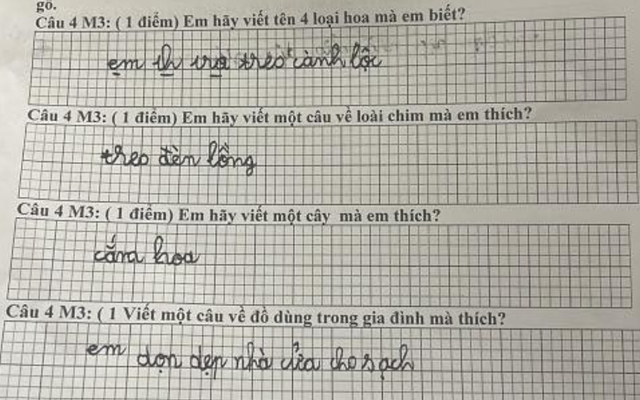 "Đến Thượng Đế cũng phải cười" với học sinh tiểu học!