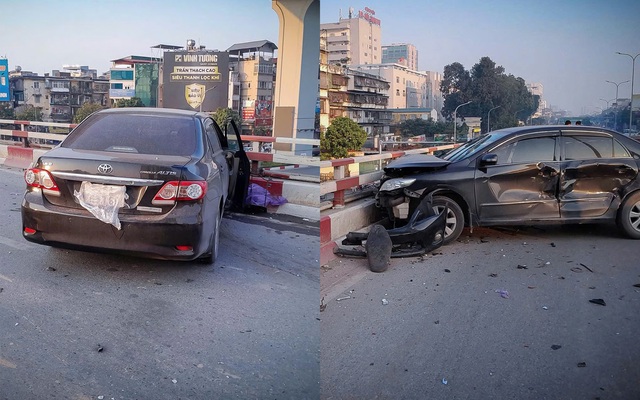 Hiện trường vụ nữ tài xế ô tô buồn ngủ gây tai nạn liên hoàn khiến 1 người tử vong trên phố Hà Nội