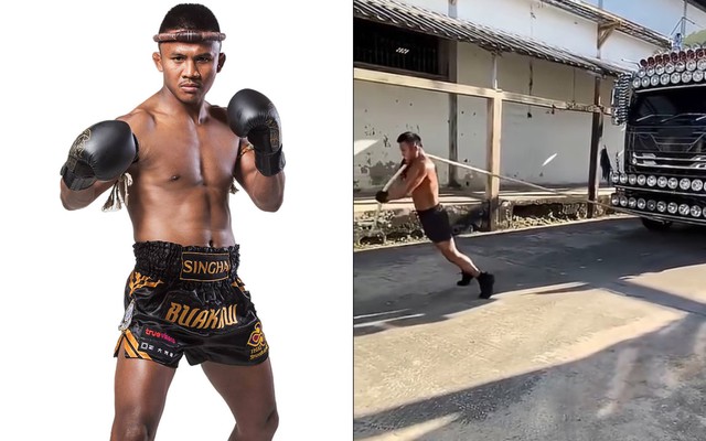 'Thánh Muay' Buakaw 44 tuổi kéo xe tải 10 bánh gây sốt mạng xã hội