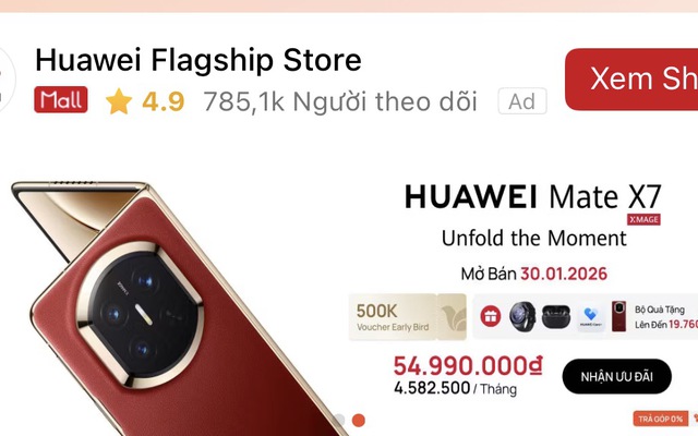 Huawei Mate X7 giá chính hãng 54,99 triệu đồng, không chạy HarmonyOS