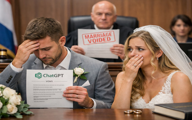 Nhờ ChatGPT soạn lời thề nguyện trong đám cưới, cặp đôi bị toà án hủy hôn