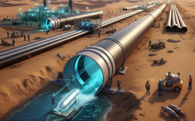 Siêu kỳ tích gọi tên quốc gia này: Bơm hàng tỷ lít nước biển, xây ‘dòng sông thép’ giữa lòng sa mạc để giải cứu cơn khát của 37 triệu người