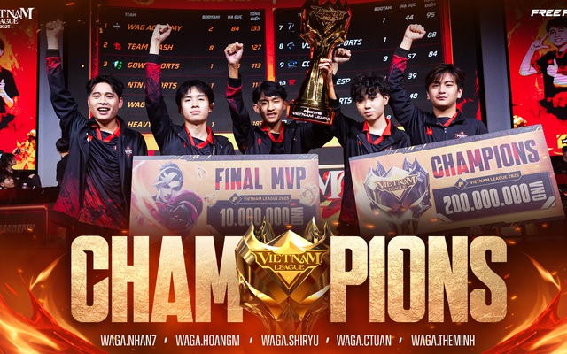 WAG Academy chính thức trở thành tân vương Vietnam League 2025: “Đòn đánh quyết định” thuộc về SHIRYU!