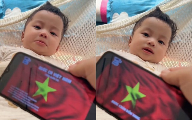 Tuyệt chiêu dỗ con của ông bố trẻ: Bé nín khóc ngay khi nghe Quốc ca