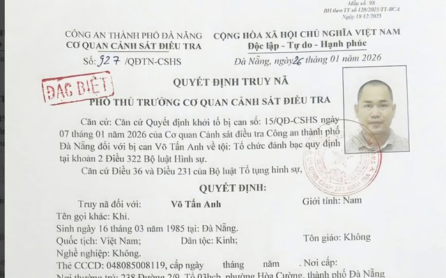 Truy nã đặc biệt kẻ cầm đầu đường dây cá độ bóng đá liên tỉnh