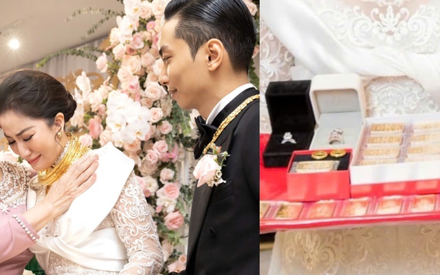 Hôn nhân của sao nữ Vbiz nhận 22 cây vàng trong đám cưới, trang sức kim cương cùng cả mâm tiền mặt