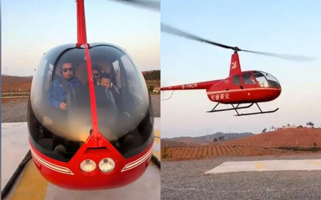 Người đàn ông Hồ Nam chi 18,7 tỷ đồng mua trực thăng đưa vợ con về quê ăn Tết để tránh tắc đường, 15 phút đã tới nhà