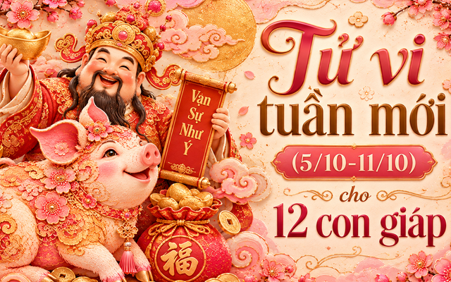 Tử vi tuần mới (5/10-11/10): Top 3 con giáp được Thần Tài che chở, công việc lên hương, tình duyên viên mãn