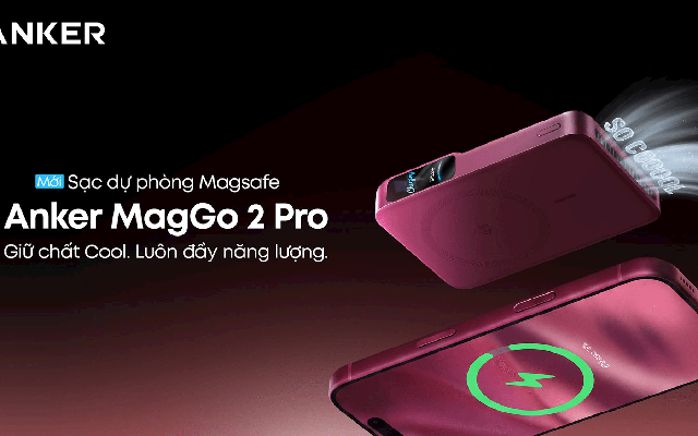 MagGo Power Bank 2 Pro - Pin dự phòng "mát lạnh" của Anker ra mắt: Sạc 50% pin trong 25 phút, "hạ hỏa" ở mức 36°C