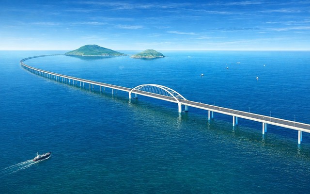 Việt Nam đang xây cây cầu vượt biển dài gần gấp 7 lần cầu Cổng Vàng nổi tiếng của Mỹ: Móng cọc cắm sâu hơn 100 m dưới đáy biển