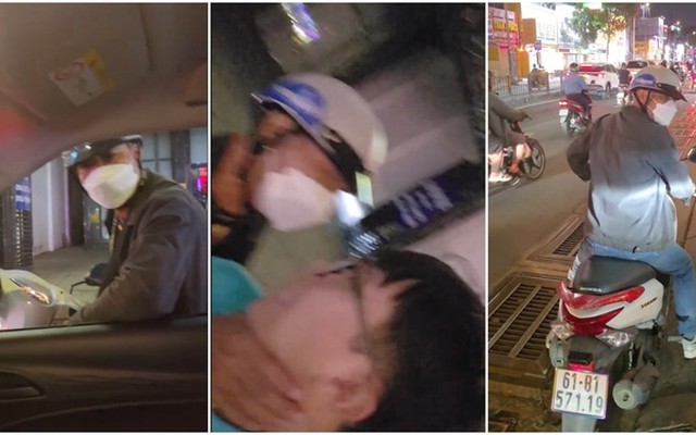Đã tìm được người đàn ông  đi xe máy bóp cổ, xô ngã tài xế taxi giữa đường