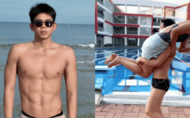 Nam thần bơi lội thế hệ mới Quang Thuấn khoe body 8 múi cực phẩm, vác bổng chị gái Ánh Viên hút triệu view