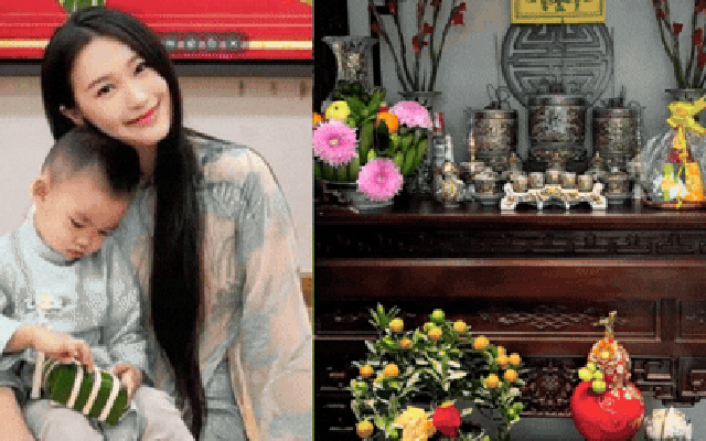 Doãn Hải My trang trí biệt thự chục tỷ đón Tết, được khen vừa đẹp vừa khéo vì mâm cỗ cúng ông Công ông Táo