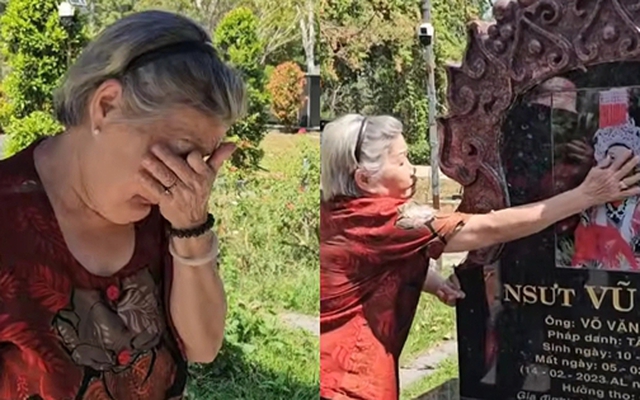 Người phụ nữ 82 tuổi tới mộ một nam NSƯT, bật khóc nức nở