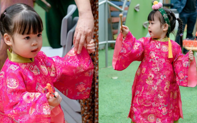 Ái nữ nhà Đỗ Mỹ Linh và Chủ tịch CLB Hà Nội diện áo dài đón Tết, visual “cưng xỉu”