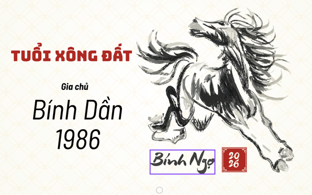 Tuổi xông đất năm 2026 cho gia chủ 1986