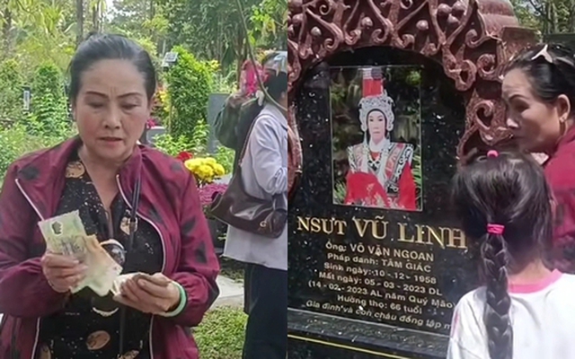 Em gái cố NSƯT Vũ Linh làm một việc tại mộ anh trai