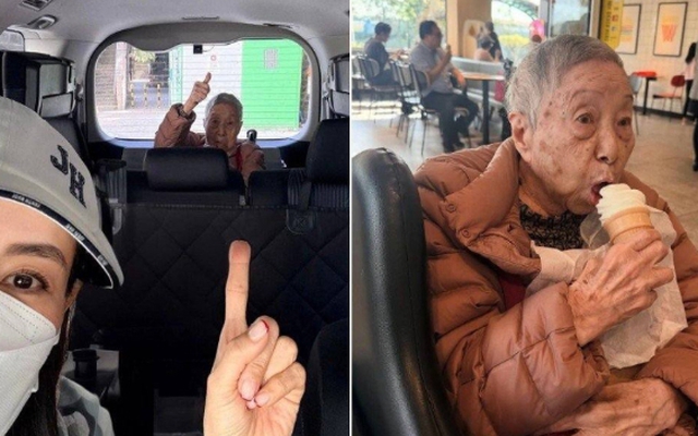 Nữ diễn viên vào viện dưỡng lão, đón người giúp việc 102 tuổi về ăn Tết gây xúc động