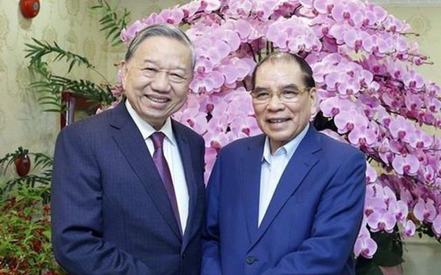 Tổng Bí thư Tô Lâm thăm, chúc Tết nguyên Tổng Bí thư Nông Đức Mạnh