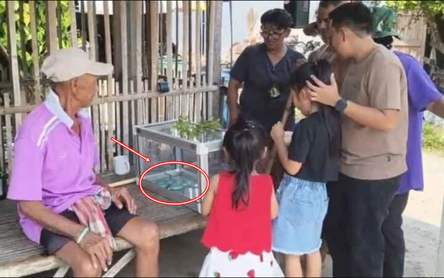 Người phụ nữ bắt rắn xanh lam "cực hiếm", chuyện lạ diễn ra ngay sau đó khiến dân làng kéo đến kín sân