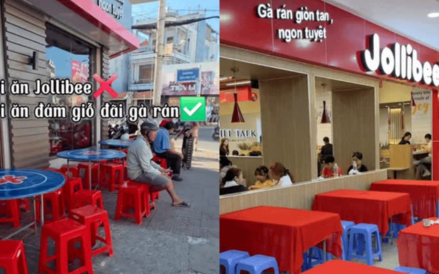 Cận cảnh "Jollibee miền Tây" gây lú với combo bàn tròn inox, ghế nhựa lề đường y chang rạp đám giỗ