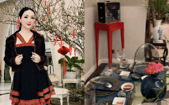 Tết tràn vào biệt thự 1.000m2 của Hoa hậu "34 năm không có người kế vị"