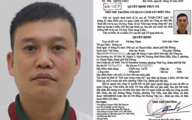 Truy nã đặc biệt Vũ Duy Thức SN 1983