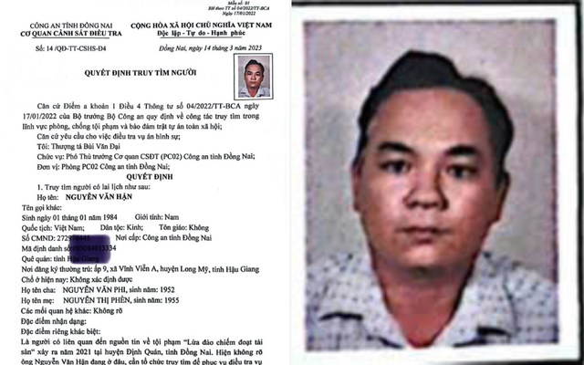 Truy tìm Nguyễn Văn Hận sinh năm 1984