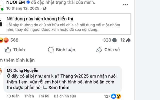 Facebook ông Hoàng Hoa Trung biến mất, dự án "Nuôi em" lại "nóng"